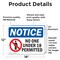 Signmission No One Under 18 Permitted OSHA Notice Sign, Vinyl Decal, 18in W x 12in L, 2PK OS-2PACK-NS-D-1218-L-16152 - alternate 2